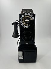 Western Electric Pay Telephone 3 Coin Slot Black Restrored Works No Keys picture