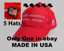 5 Hats Made In USA Trump 2024 MAGA RED Vintage Cap Make America Great Again picture