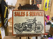 Vintage Motorcycle Sales and Service Metal Sign 30
