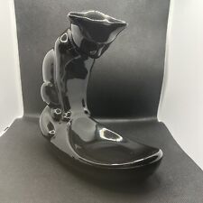 Vintage MCM Haeger Ceramic Black Cat  Sculpture 8” without Original Fish Bowl picture