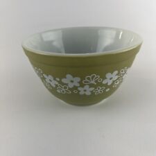Vintage Pyrex 401 Mixing Bowl Spring Blossom Green Crazy Daisy 1.5 pint picture