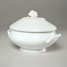 Raynaud Limoges Osier Covered Tureen w Rose Flower Finial 11.5