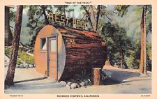 Redwood Highway 101 CA California Log restroom Giant Sequoia Trees Postcard D14 picture