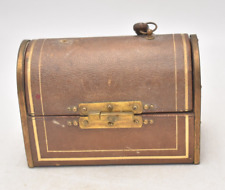 Vintage Leather Treasure Chest Trinket Box, Storage Box picture