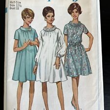 Vintage 1960s Simplicity 7353 Mod Tent Dress Sewing Pattern 12.5 Small UNCUT picture