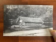 Vintage Circa 1910 RPPC Colonial Singapore. Native Floating House Penang. picture
