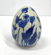 Vintage Bombay Chinoiserie Oriental Porcelain Egg 4.5 Inch picture