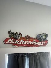 Vintage Budweiser Louie the Lizard metal beer can sign 1997 picture