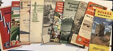 10 Different Vintage Road Maps Lot, Rare Oil Gas State Parks & More picture