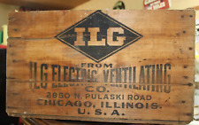 Vintage  Wood ILG Electric Wood Shipping Box Crate Chicago IL USA picture