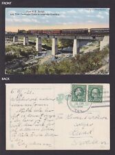 Postcard, United States, R.R. Bridge & 1st Passenger Train to cross the Conchos picture