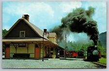 Old time Depot at Bear Creek Topton NC North Carolina Postcard Trains picture