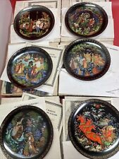 Lot/6 Palekh Decorative Porcelain Plates Russian Legends/signed Seller Motivated picture
