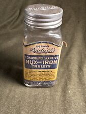 Empty Rawleigh's Compound Laxative Nux & Iron Tablets c 1900's 1.5 x 3.7 inch picture