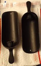 2 vtg Robert Emig black Cast Iron Scoop Candle Wall scones 12” picture