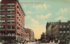 Main Street South Rockford Illinois IL 1912 Postcard picture