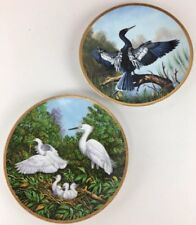 COLLECTIBLE PLATES W. J. GEORGE 1989 Elegant Birds Collection LOT OF TWO (2) picture