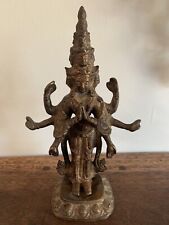 7” Avalokiteshvara 11 Headed 8 Arm Sculpture Bronze Buddhist Vintage picture