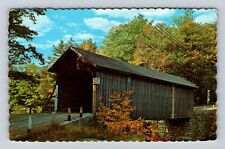 South Windham ME-Maine, Babbs Covered Bridge, Presumpscot River Vintage Postcard picture