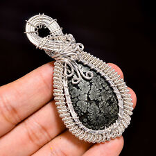 Marcasite Agate Vintage Handmade 925 Sterling Wire Wrapped Pendant 2.6