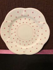 Shelly pink polka dot saucer  Dainty  6 inch Saucer plate collectible picture