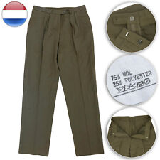 Wool 75% Dutch Army Trousers Pants Brown Khaki Dress Uniform Casual Retro ZIP picture