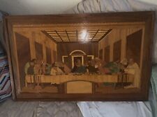 Vintage Hand carved Last Supper Mosaic picture