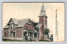 Deckerville MI-Michigan, Presbyterian Church & Manse, Vintage c1911 Postcard picture
