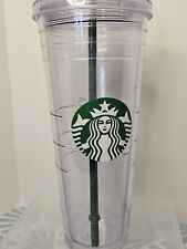 2009 Starbucks 24 oz Clear Tumbler Double Wall Acrylic Cold Cup With Lid picture