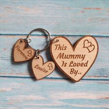 PERSONALISED GIFTS THIS MUMMY IS LOVED BY HEART KEYRING MOTHERS DAY GIFT NANNY picture