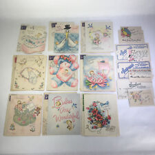 Lot of 13 1950s Birth Baby Twins Mother Congratulations Greeting & Florist Cards picture