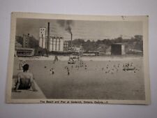 Vintage Postcard Beach And Pier At Goderich Ontario Canada picture