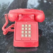 ITT Landline Vintage Desk Top Office Phone Push Button Red Cortelco Telephone 80 picture