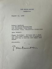 Bill Clinton signed white House Letter to Robert Redford August 11th, 1995 picture
