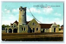 c1910's Atchison Topeka And Santa Fe R. R. Depot Shawnee Oklahoma OK Postcard picture