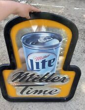 Vintage 1999 - Lite Miller Time  Mirror Beer Sign 23