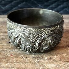 Beautiful  Chinese Antique Buddhist Temple Brass Offering Bowl Buddha & Flower picture