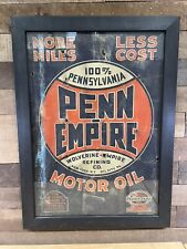 Antique Framed Penn Empire Motor Oil Cardboard Advertising Kemper-Thomas Co. picture
