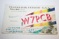 WOW Vintage Ham Radio QSL Card W7PCB Beaverton Oregon 1952 RARE picture