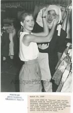 Actors Brad Pitt Kristy Swanson in dressing room funny vintage photo picture