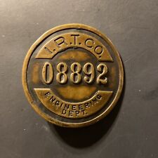 Nice Collectible Badge. I. R.T CO. Engineering Department Number 08892, Round picture