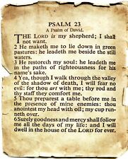 Catholic print picture -  Psalm 23 on Old Paper R -  8