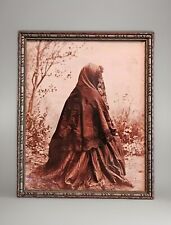 Mourning Victorian Woman Photo 1800s In Beautiful Aged Vintage Frame picture
