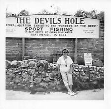 Vintage FOUND PHOTOGRAPH Black And White Snapshot THE DEVIL'S HOLE Woman 29 40 Z picture
