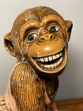 Tennis Chimpanzee  1972 Progressive Art Products Chalkware Figurine 13.25