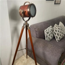Maritime Nautical Spotlight Brown Leather Floor Lamp Searchlight For Home Decor picture