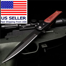 Outdoor Camping Tactical Hunting Survival Pocket Folding Italian Knife Combat picture