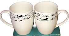 2 Ciroa Oiseau Mugs Black And White Birds On A Wire picture