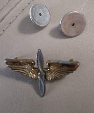 VTG WW2 USA Army Propeller Wing Flight Hat Pin  Infantry Collar Insignia Pin picture