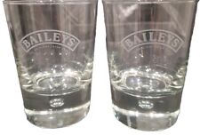 2 BAILEY'S IRISH CREAM COCKTAIL GLASS GLASSES TUMBLERS ETCHED  NEW picture